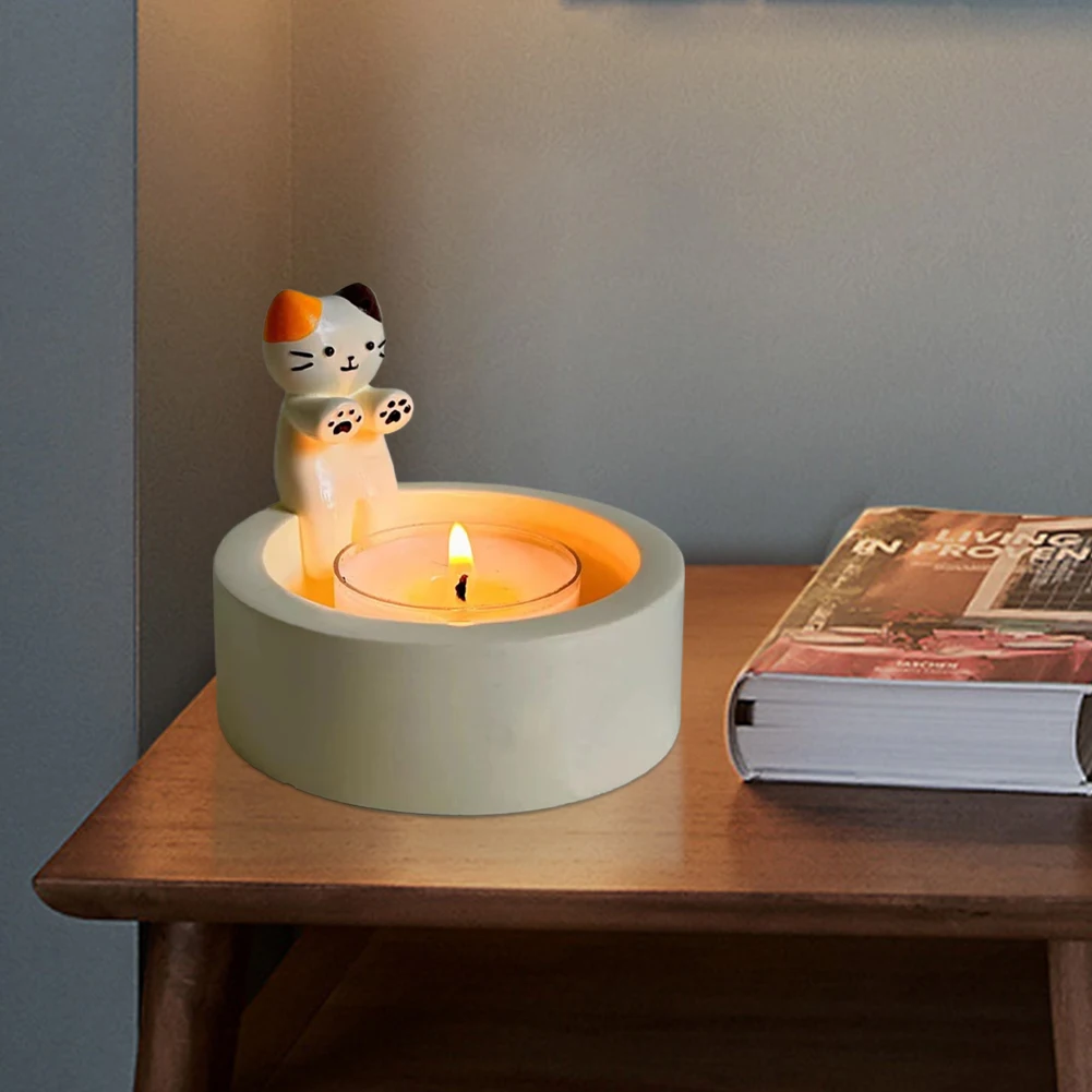 Candle Quotes - Kätzchen-Kerzenhalter Niedlicher Katzen-Kerzenständer Kreativer Aromatherapie-Kerzenhalter Langlebiger