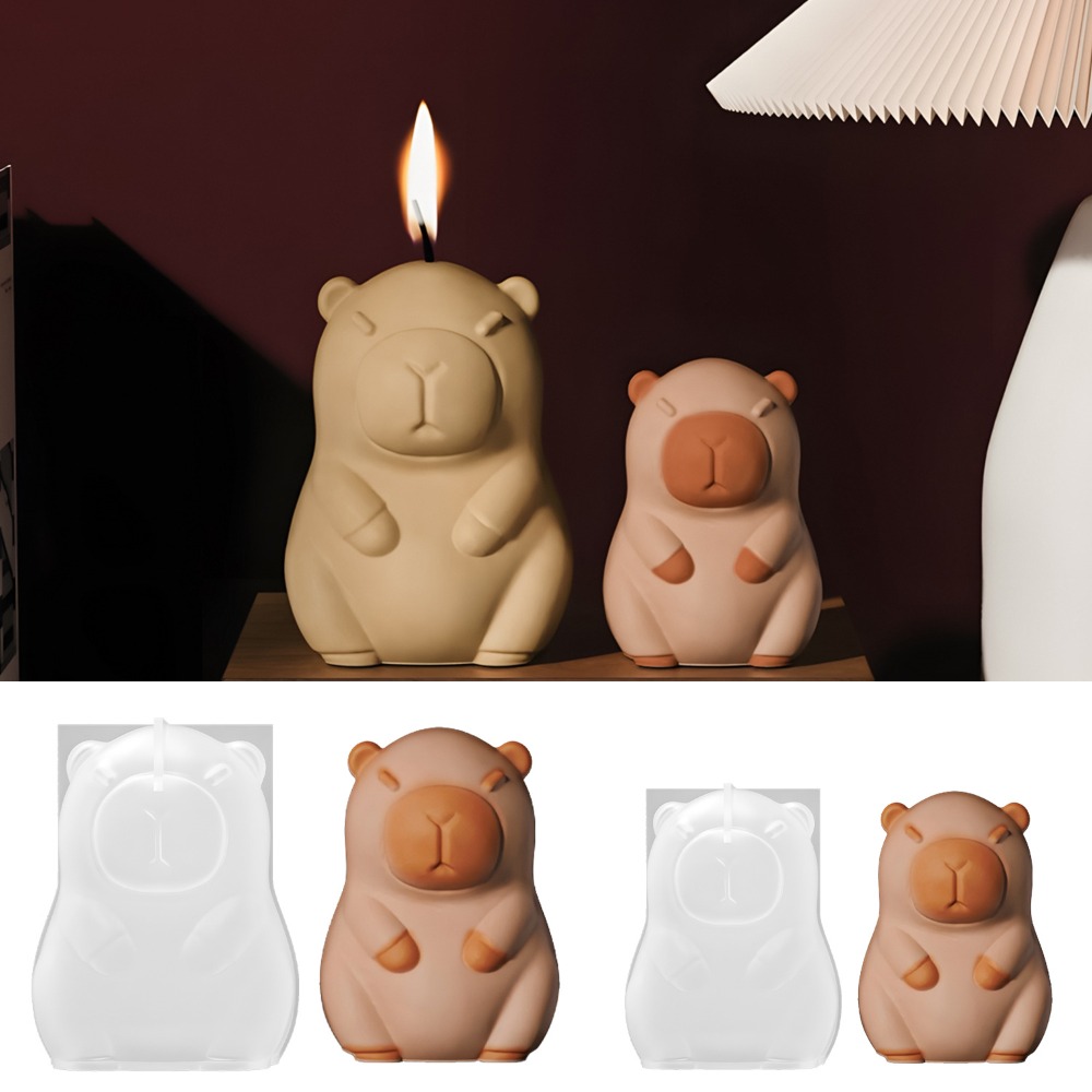 Candle Supplies Storage - Stehende Capybara-Duftkerze, Silikonform, 3D-Tierharz, Gipsherstellung, handgefertigter
