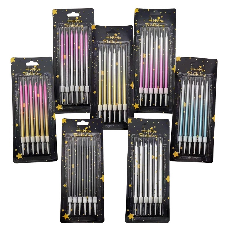 Candle For Supplies - 30/50 Box Farbverlauf Geburtstag Kerze Kuchen
