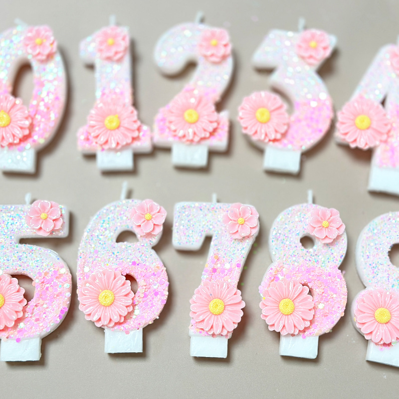 Candle Supplies Amazon - Kreative rosa Blume Geburtstag digitale Kerze