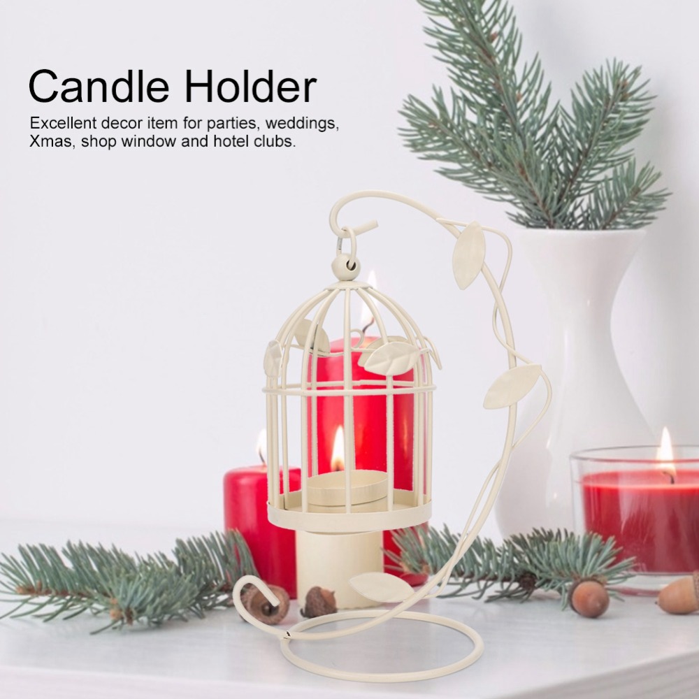 Candle Quotes - Eiserne Vogelkäfig-Laterne Schwarz, Weiß Minimalistische Eisen-Windlampe