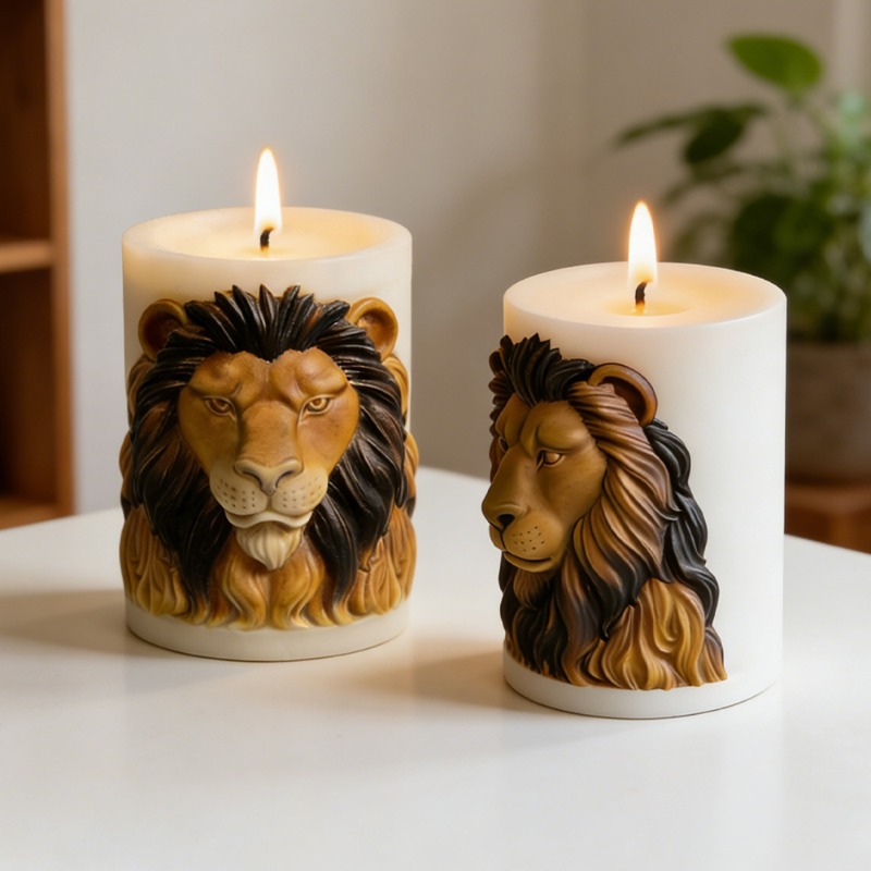 Luxury Candle Supplies Usa - Tier-Löwen-Kerzenformen aus Silikon, Luxuriöse Duftkerzen-Gießformen, Kreative