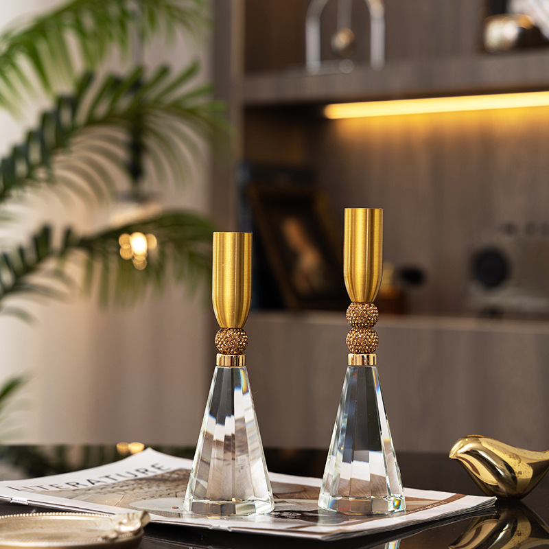 Luxury Candle Supplies Usa - Kerzenhalter aus Kristallglas, Ornament-Set, großes, leichtes,