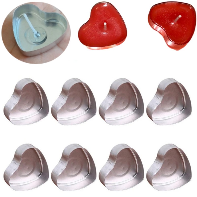 100 Sets herzförmige leere Alu – Candle Supplies Storage Bewertung und Preis